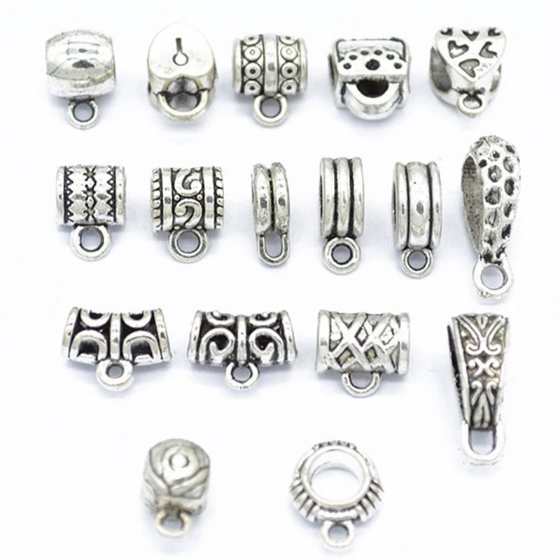 17 шт./лот тибетские Подвески разных стилей античные серебряные бусины с большими
