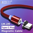 ! ACCEZZ Type-C Магнитный зарядный кабель для Huawei P30, Samsung Galaxy S9, S8, S10, Redmi, зарядный шнур для Sony, HTC, LG, Зарядные кабели