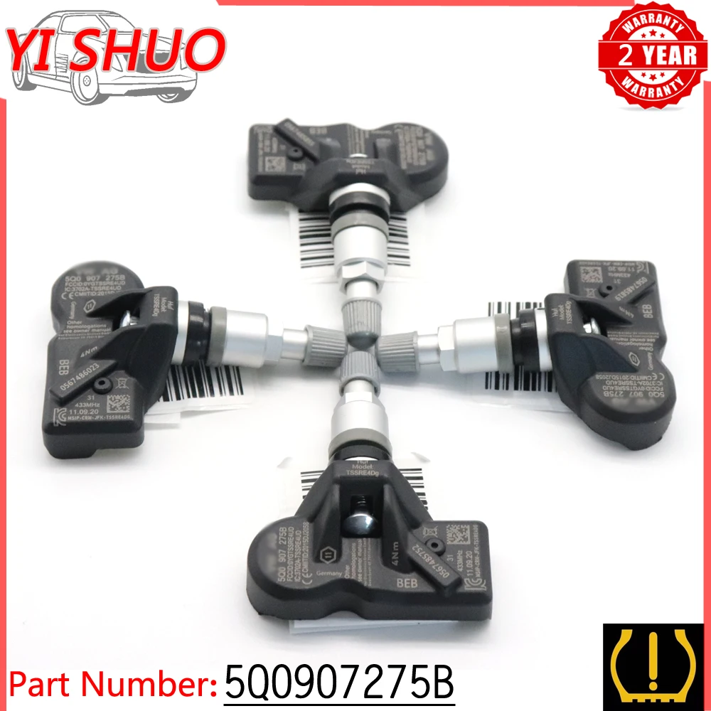 Автомобильный TPMS датчик 5Q0907275B для Audi A3 Sportback A4 A5 A6 Allroad A7 A8 2012 2025 433 МГц системы