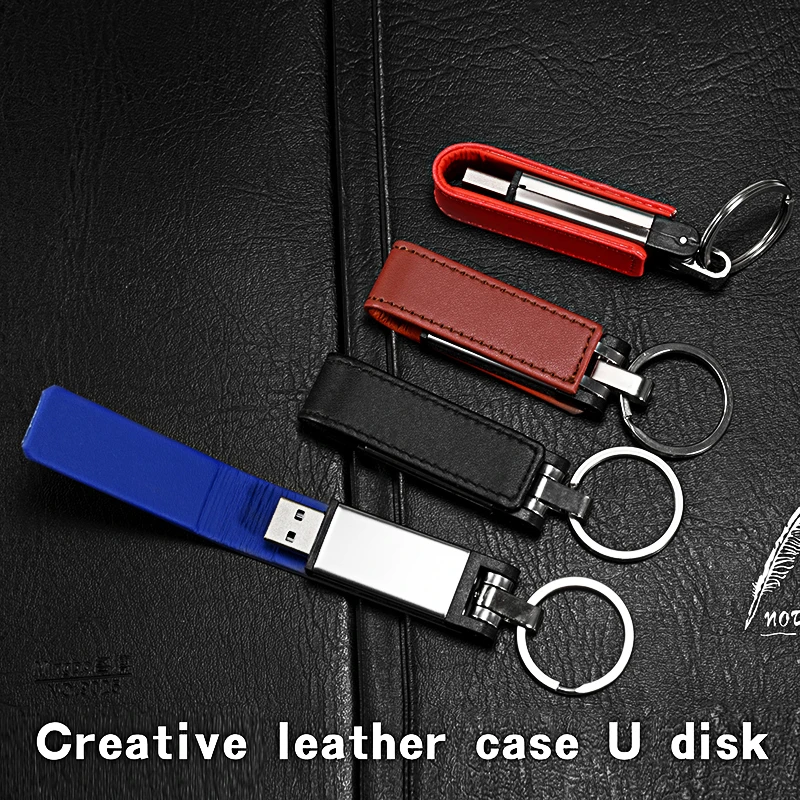 JASTER металлический кожаный брелок USB 2 0 флэш накопитель 4 ГБ 8 16 32 64 Гб мобильный
