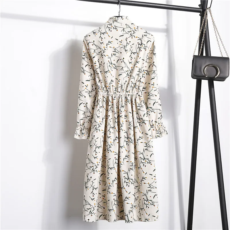 Осеннее платье для девочек; детская мода г.; элегантные длинные платья с эластичной резинкой на талии, поясом и расклешенными рукавами с цветочным принтом; женская повседневная одежда