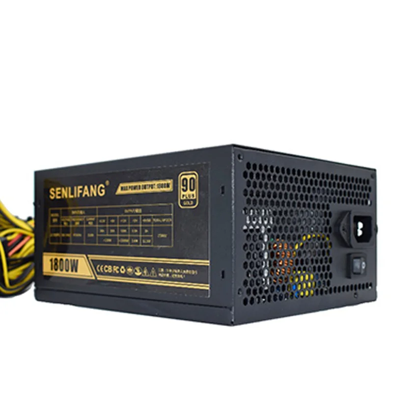 SENLIFANG ETH ZCASH Шахтер золото мощность LIANLI 1800W BTC источника питания для R9 380 RX 470 RX480 6 GPU
