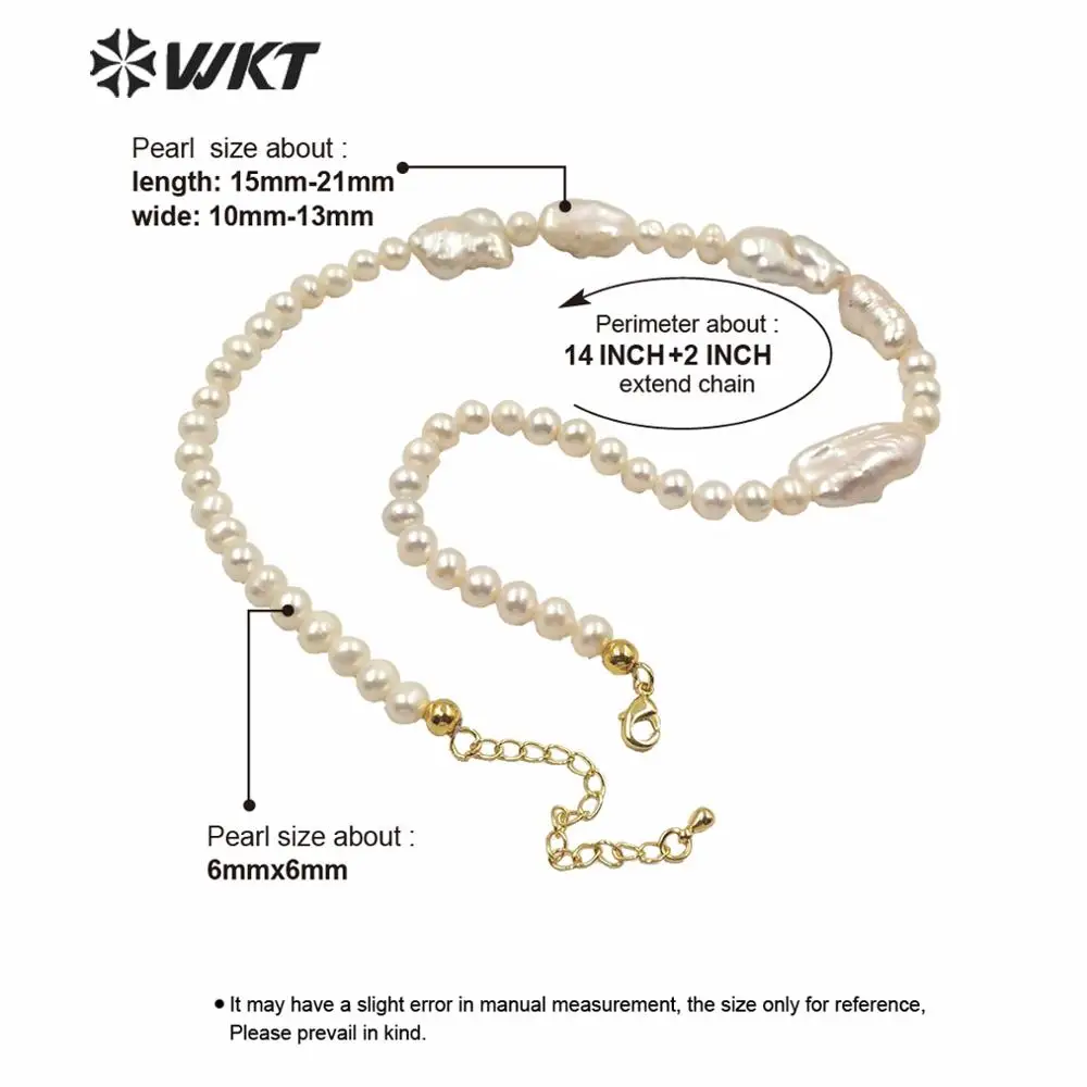 WT-JN123 WKT Gorgeous natural freshwater pearl choker necklace for mon birthday gift elegant precious wedding | Украшения и