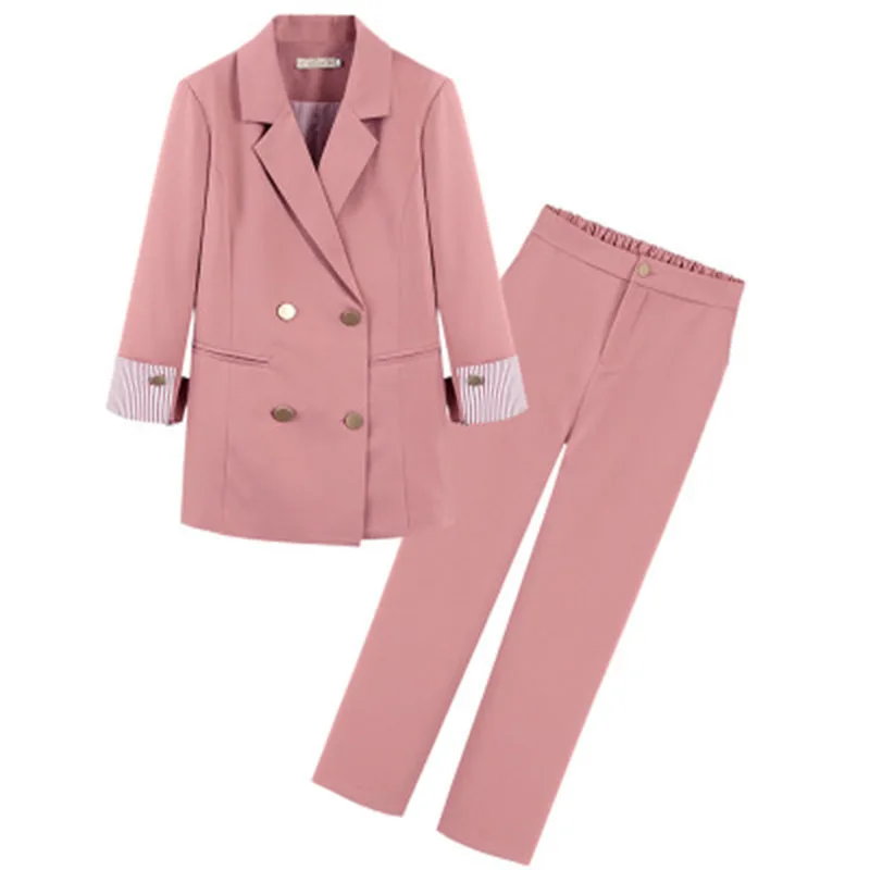 

Pants suits elegant woman womens outfits suit female large size thin section office ladies commercial uniform OL 2 piece sets