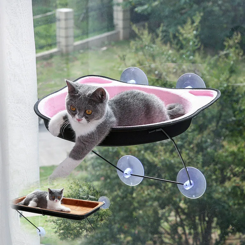 Удобная кровать для кошки подвесная прочная квадратная круглая на оконном