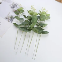 artificial plant wedding flower arrangement with wood decoration fake grass money eucalyptus leaf