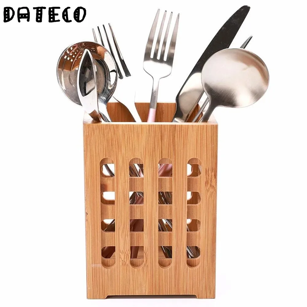 

Bamboo chopstick cage kitchen creative multi-purpose pure natural kitchen utensils storage bucket square hollow grid