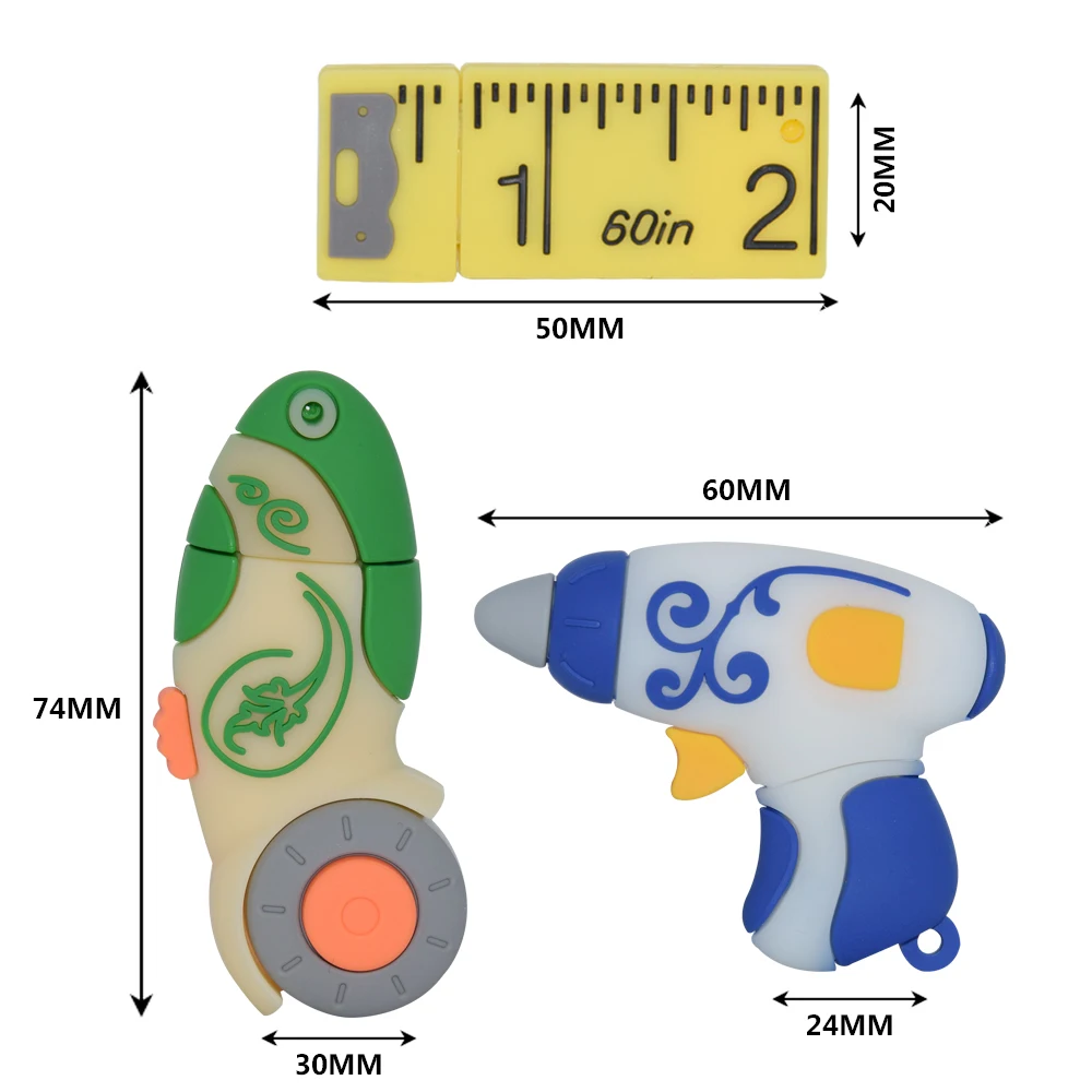 

USB 2.0 Ruler Pendrive Memory Stick 64GB 32GB Cute Cartoon Tools USB Flash Drive 16GB 8GB 4GB Mini U Disk