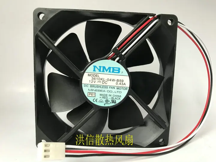 NMB-MAT 3610KL-04W-B59 DC 12V 0.43A 90x90x25 мм 3-проводной Вентилятор охлаждения сервера