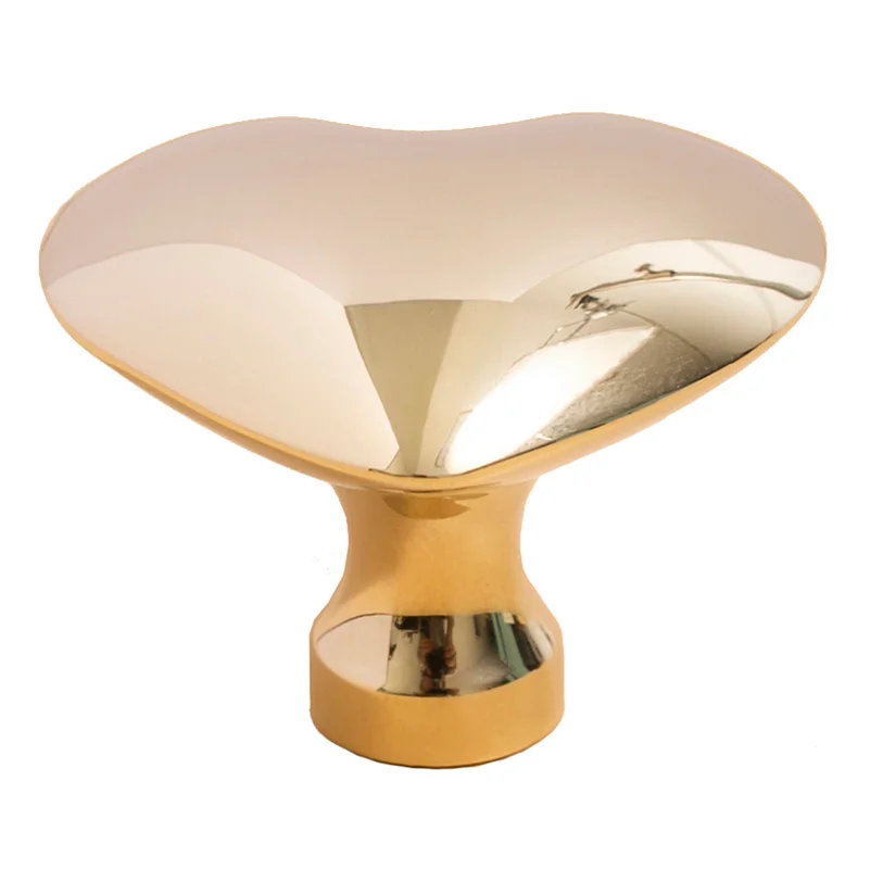 

Brass golden Heart-shaped handle French style clothes cupboard door drawer furniture single hole love Knob furniture hardware