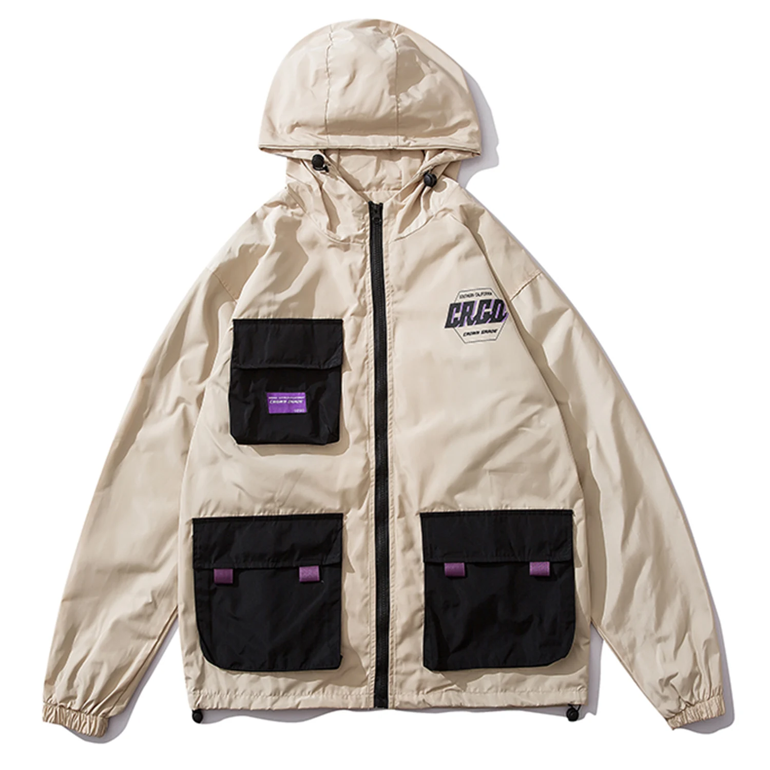 В стиле хип-хоп Цвет часы с несколькими карманами мужские куртки 2019 Harajuku в