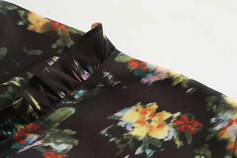 Женское повседневное мини-платье с оборками милое облегающее платье цветочным