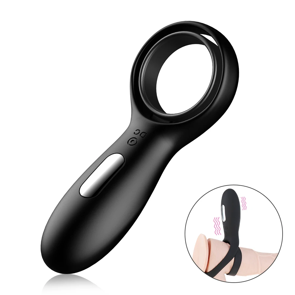 

Vibrating Penis Ring with Testicle Ring 10 Vibration Modes Men Longer Lasting Erection Double Cock Ring Clit Vibrator for Couple