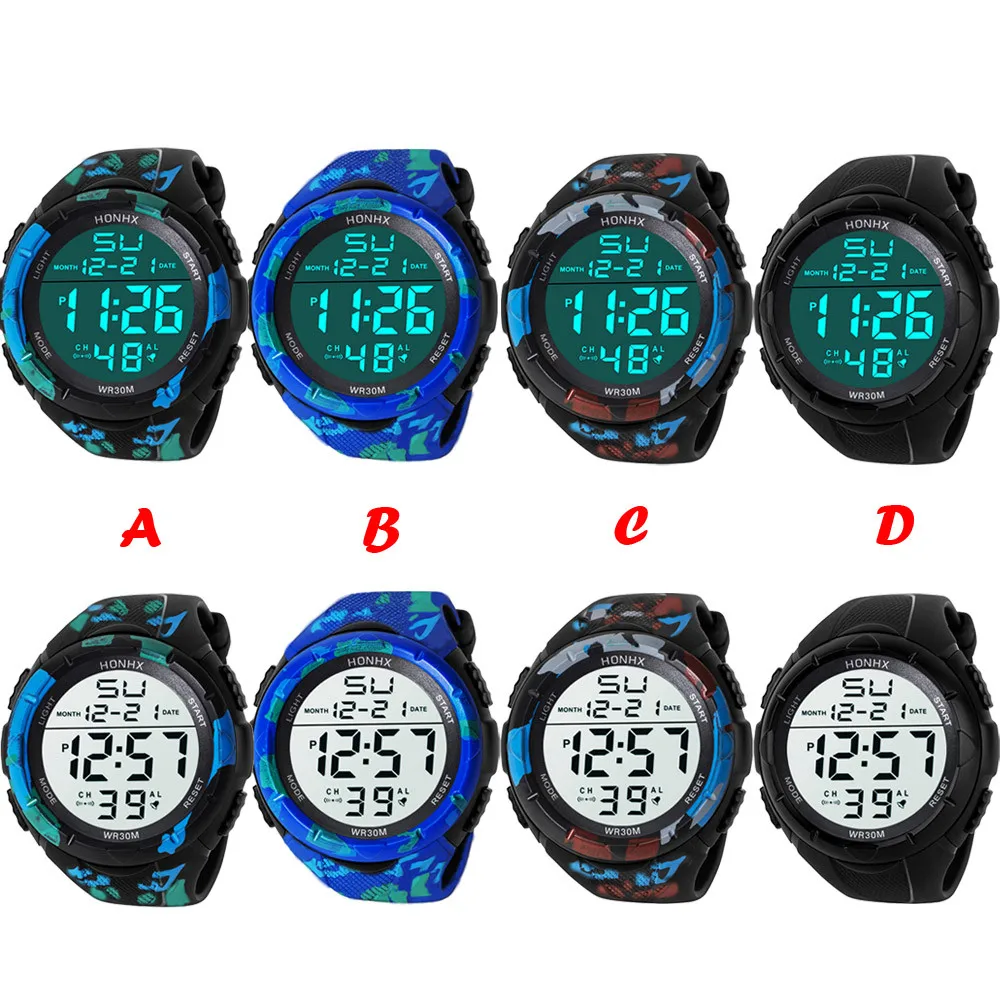 

Luxury Men Analog Digital Military Sport Led Waterproof Wrist Watch Sport Timing Watch Intelligent Electronic Montre homm