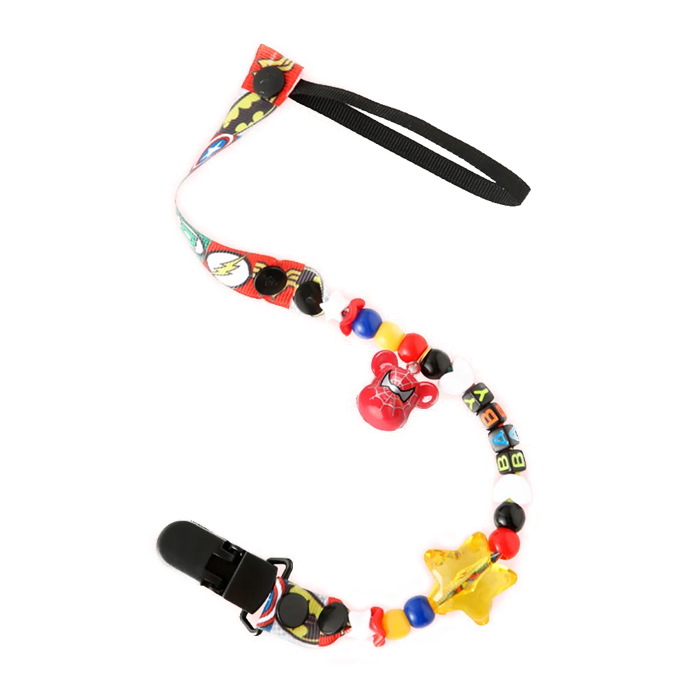 Cadena de chupete para beb&eacute;, chupete con Clip antica&iacute;da, palo de dientes para beb&eacute;, cuerda colgante, juguete antica&iacute;da-4