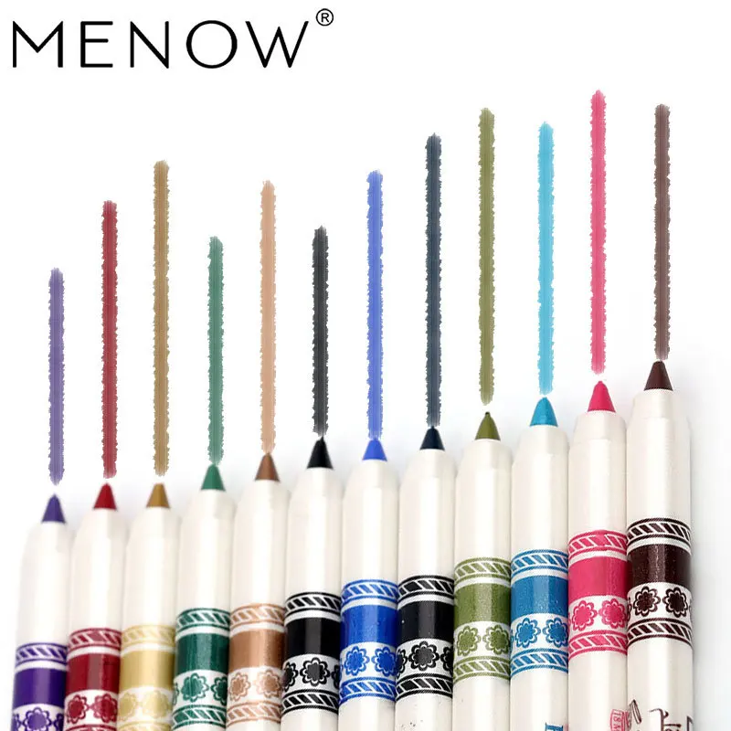 Menow Miele P11013 12 Color Eyeliner Pen Eyeliner Waterproof Not Smudge bai gan Glue Pen Foreign Trade Best Seller-