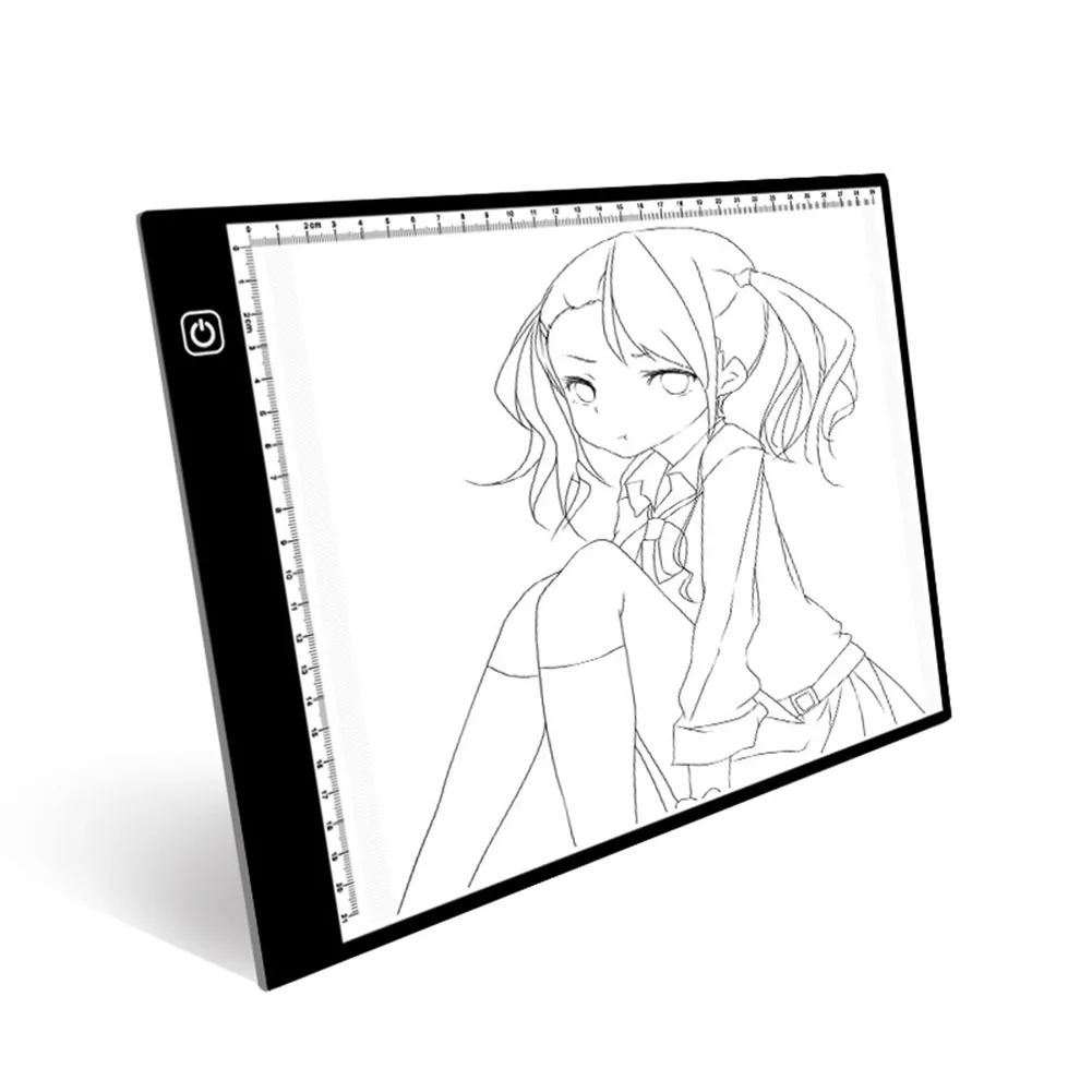 

A4 Digital Graphics Tablet Stepless Dimmable LED Drawing Tablet USB Charging Digital Graphics Copy Pad Drawing Board with Scale
