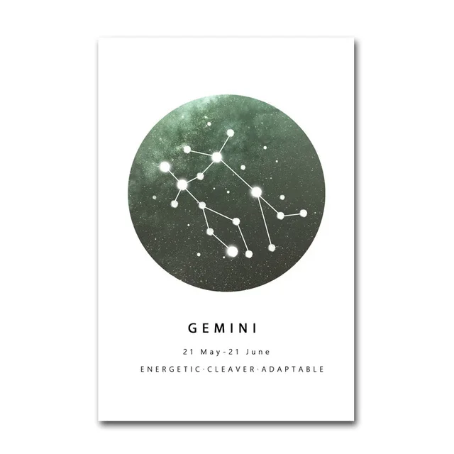 Принты для домашнего декора, картины, геометрические, минималистичные, созвездие, астрология, вывеска, настенные картины, модульный холст, плакат, исследование - Цвет: HE3338-5