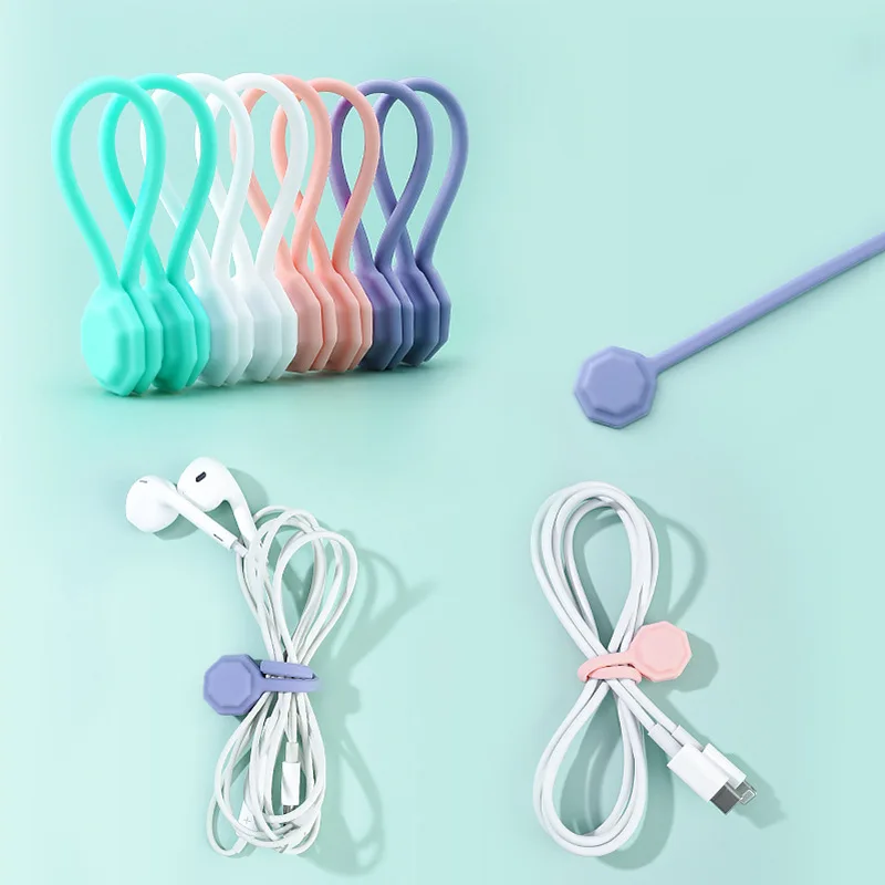 

New Arrival Magnet Coil Winder Mobile Phone Headset Type Headphones Cable Winder Hubs Cord Holder Cable Wire Organizer