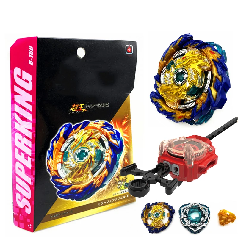 

Boxed Beyblades Burst with Sparking Launcher GT Super King B167 Alloy Metal Fusion Gyroscope with two-way Ruler Antenna Toys