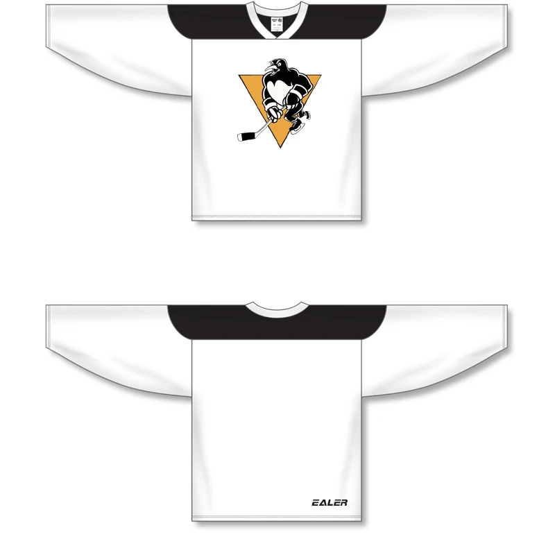 white jersey Крутой Хоккей винтажные хоккейные тренировочные майки набор с принтом пингвина логотип пятно дешевые высокое качество H6100-13 - Цвет: white jersey