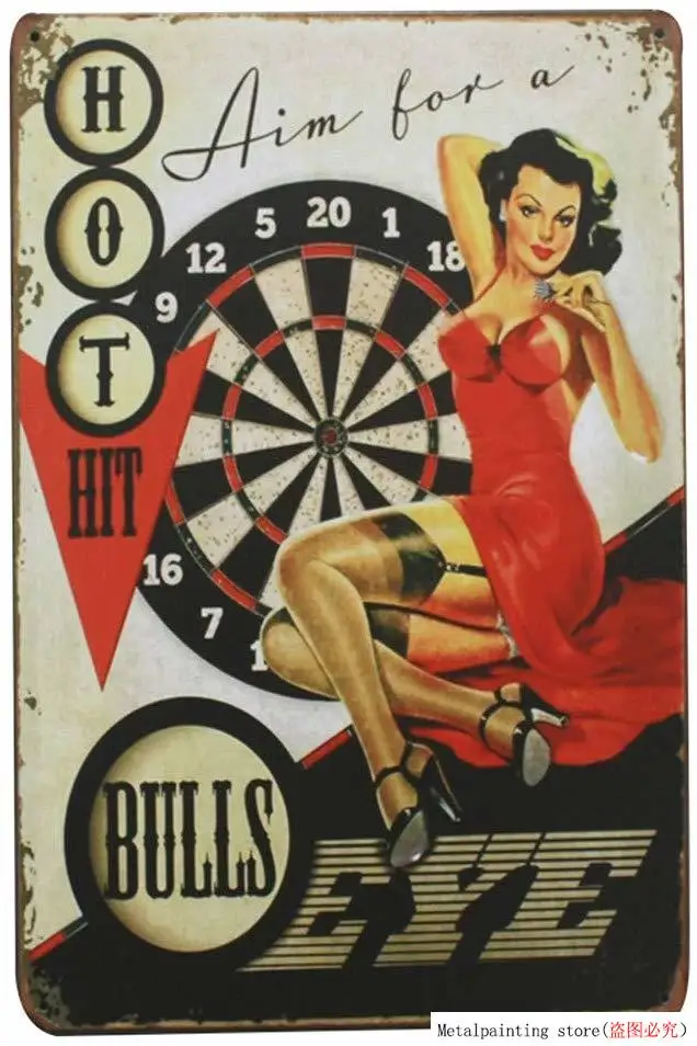 warehouse Retro Pin Up Sexy Girls Tin Metal Sign Wall Decor for Home Garage Man Cave Bar Painting | Дом и сад