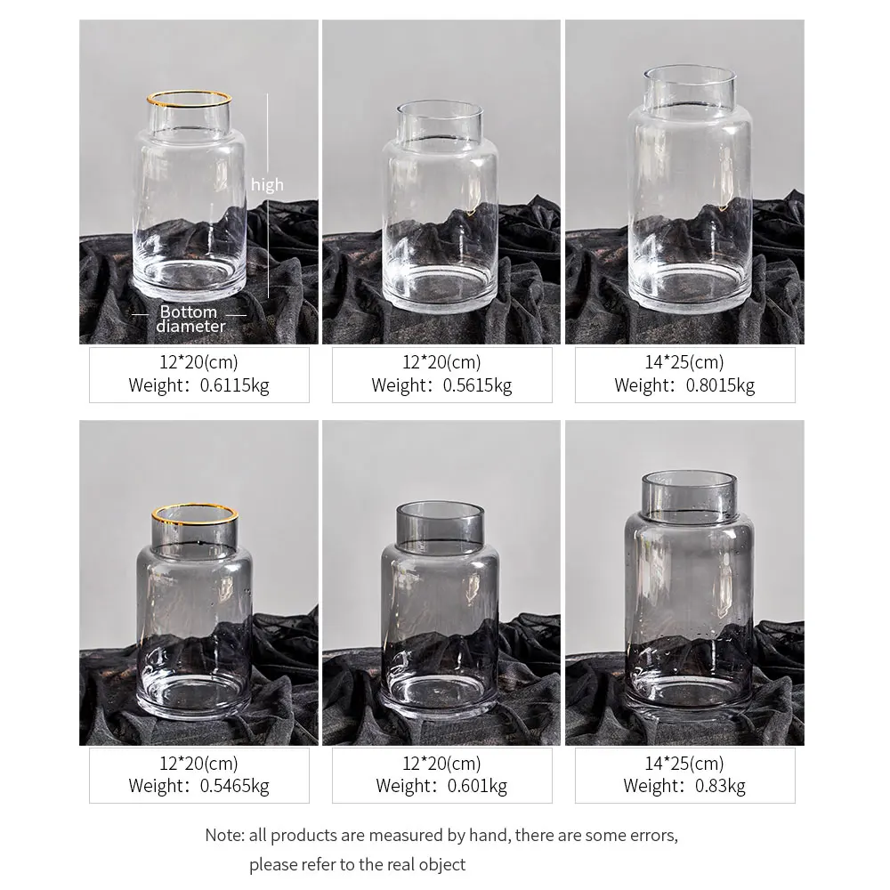 

Nordic Style Transparent Glass Vase Round Modern Decor Vases for Flowers Living Room Decoration Terrarium Glass Decoration Vase