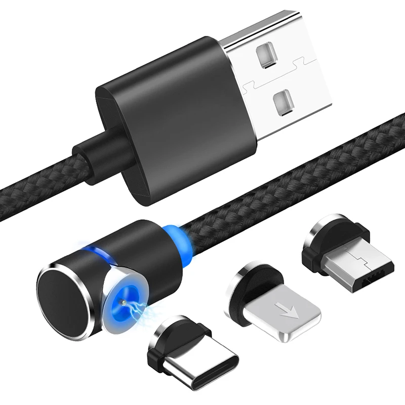 Новейший Магнитный кабель светодиодный Micro usb type C Магнитный usb-кабель для зарядки iPhone X 7 8 XS Max XR huawei samsung xiaomi LG