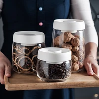 kitchen glass airtight cans can be vacuumed fresh keeping box transparent storage cans snacks grain coffee beans tea storage box