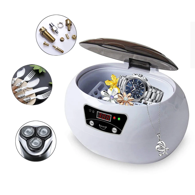 

600ml Ultrasonic Cleaner Home Ultrasound Bath Jewelry Eyeglasses Washing Machine Personal Care Digital Ultra Sonic Cleaning