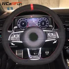 WCaRFun, черный, замшевый, красный маркер для Volkswagen Golf 7 GTI Golf R MK7 VW Polo GTI Scirocco 2015 2016