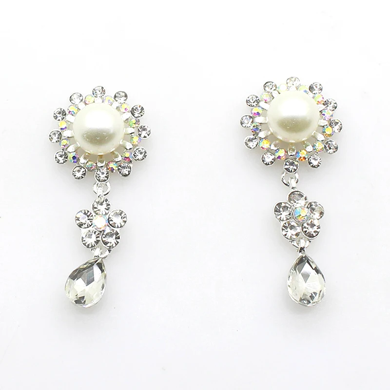 

5Pcs Metal Pearl Rhinestone Pendant Buttons Clothing Sewing Accessories Craft Decorations DIY Holiday Decoration Accessories