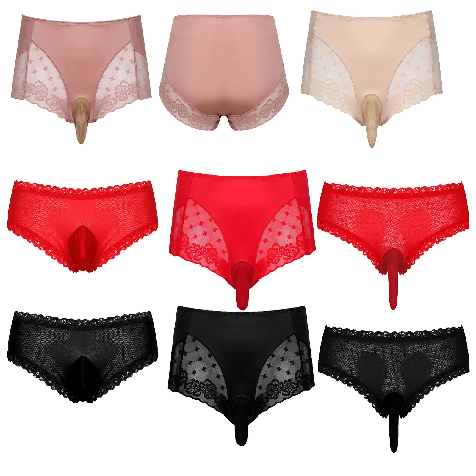 

Mens Panties Lace Male Gay Underwear Underpants Sissy Sexy Thongs Bulge Pouch Bikini Briefs Pants Elastic Breathable Underwear