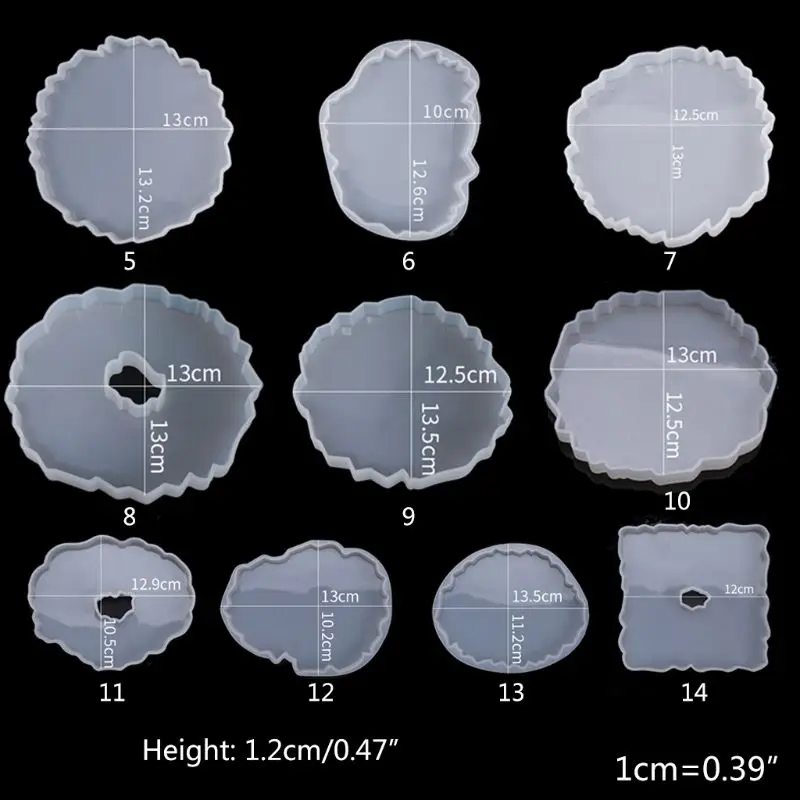 

Silicone Crystal Epoxy Resin Mold Irregular Wave Coaster Mat Casting Mould Handmade DIY Crafts Decoration Making Tools