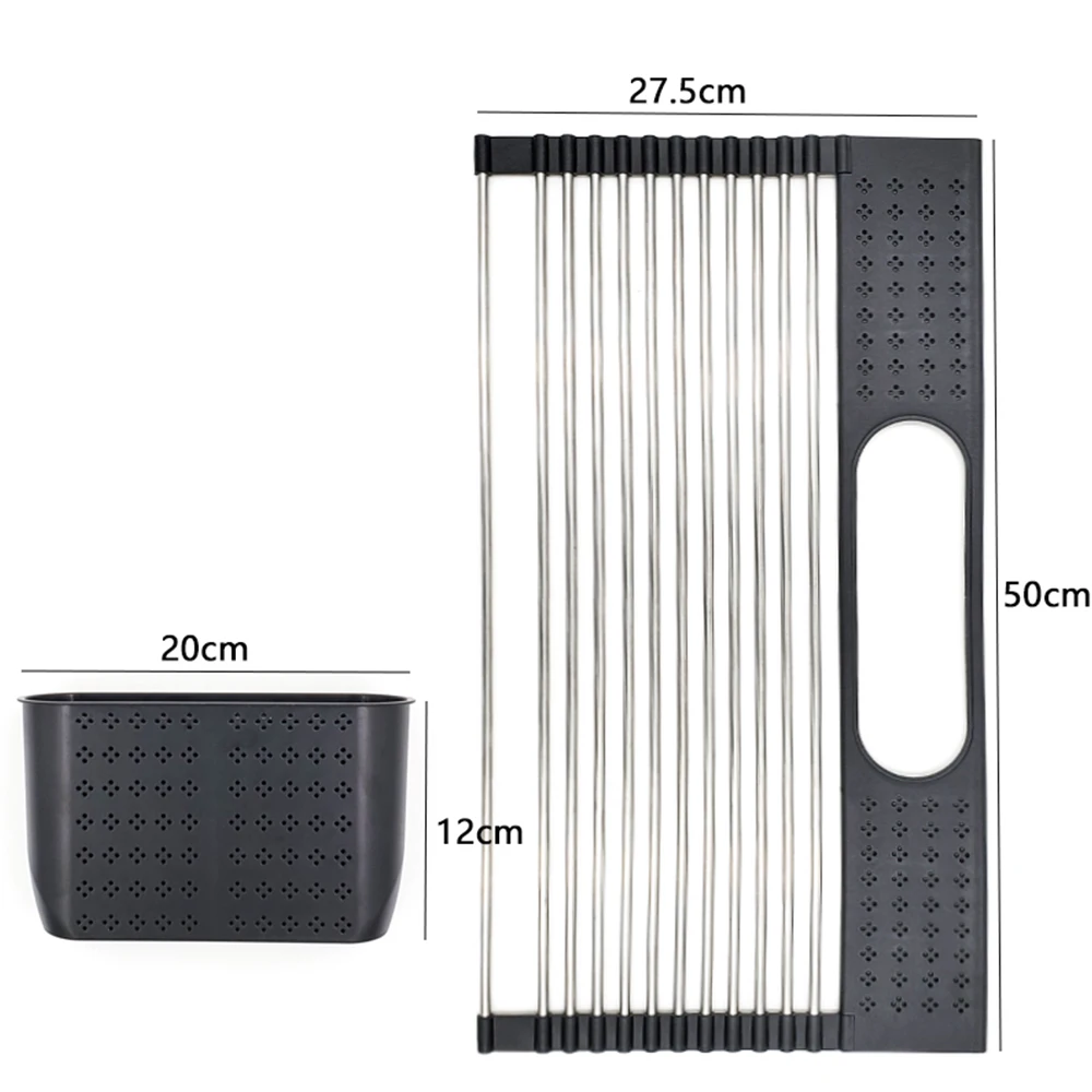 

Dish Drying Rack Multifunction Utensil Bowl Pot Vegetables Fruits Holder Stainless Steel Dish Sink Drainer Kitchen Accessories