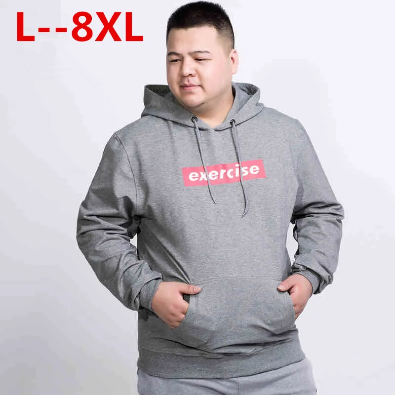 Размера плюс 8XL 7XL мужская брендовая футболка с капюшоном вышивкой дизайнерские