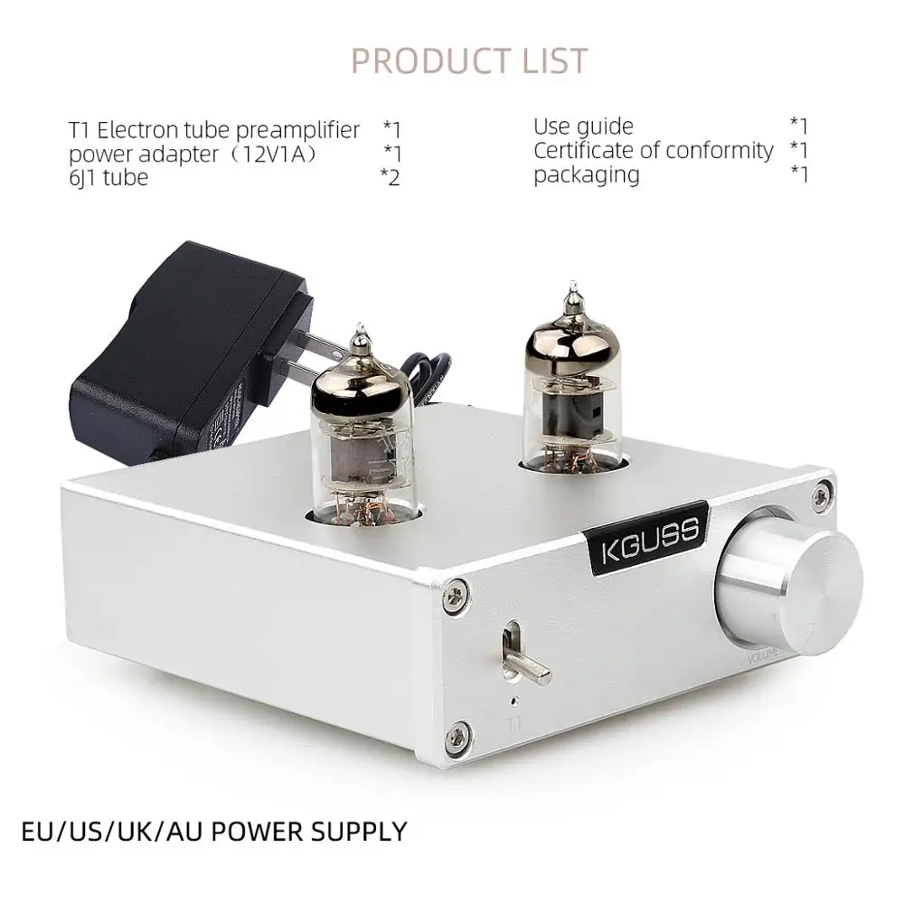 Ламповый усилитель KGUSS T1 bile preamp buffer 6J1 MINI Hi-Fi предсилитель DC12V | Электроника