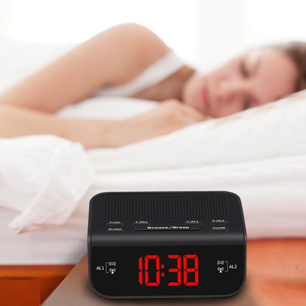 Alarm Clock Fm Radio With Dual Buzzer Snooze Sleep Function Led Time Cloc Despertador 2020 Часы Настольные | Дом и сад
