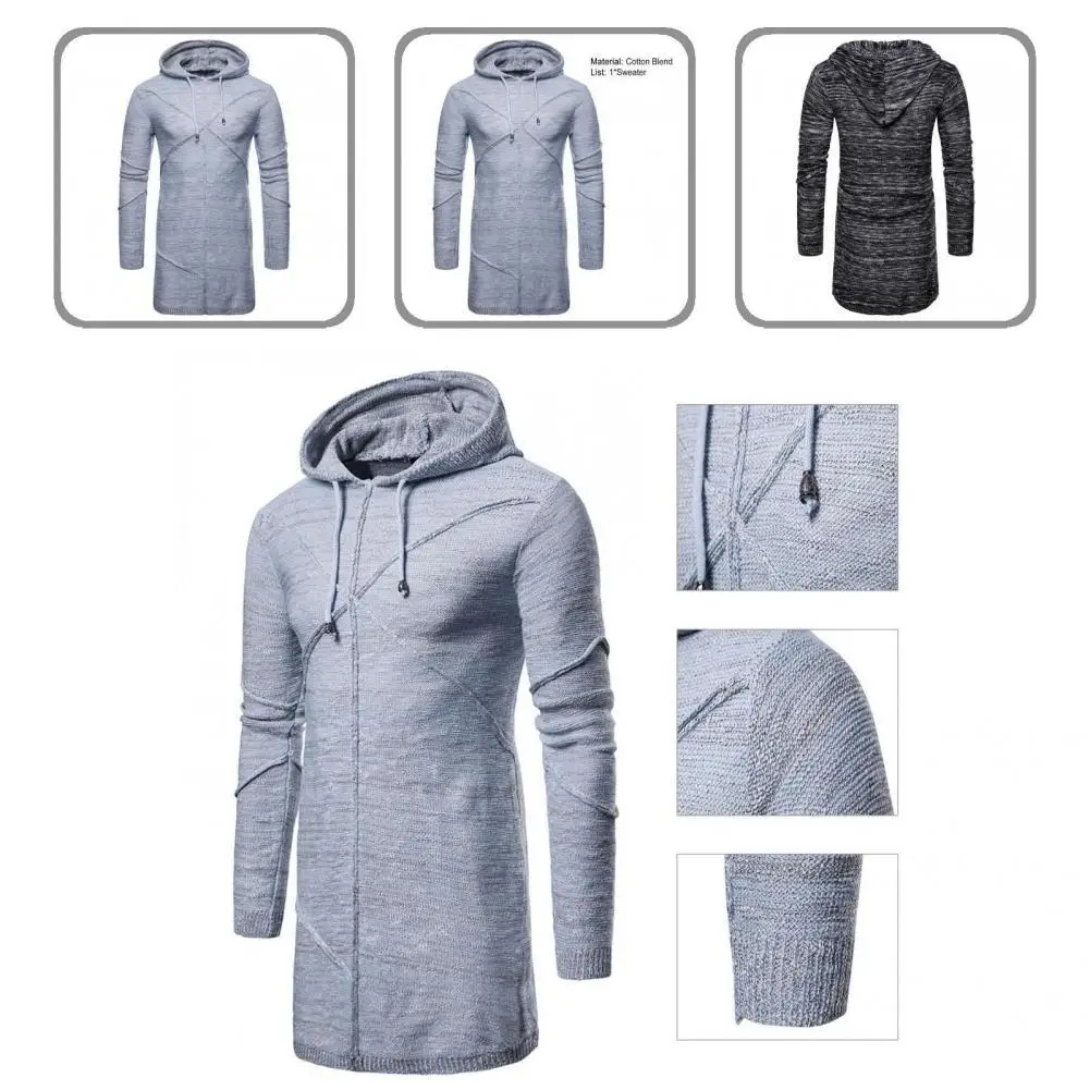 

Drawstring Great Knitted Autumn Sweater Long Sleeve Male Sweater All Match for Home
