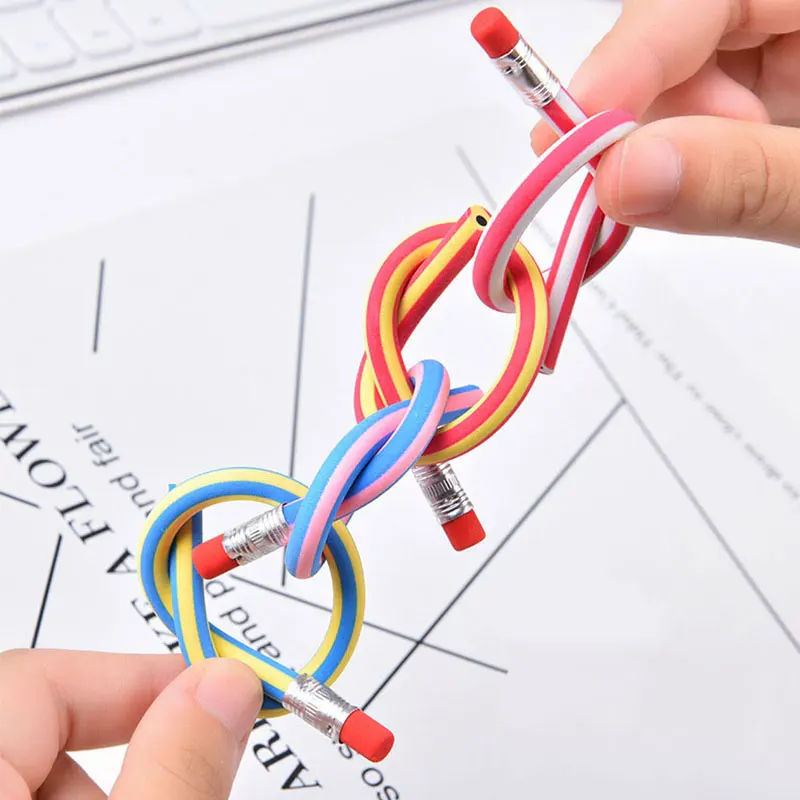 

1/5PCS Magic Bendy Flexible Soft Pencil with Eraser Korea Cute Stationery Colorful Student School Office Supplies Random Color