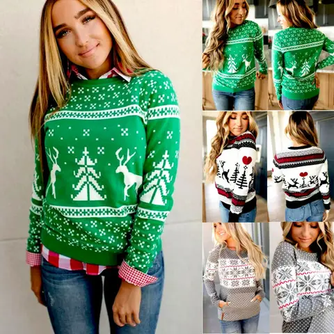 Sweater for christmas new year female - купить недорого | AliExpress