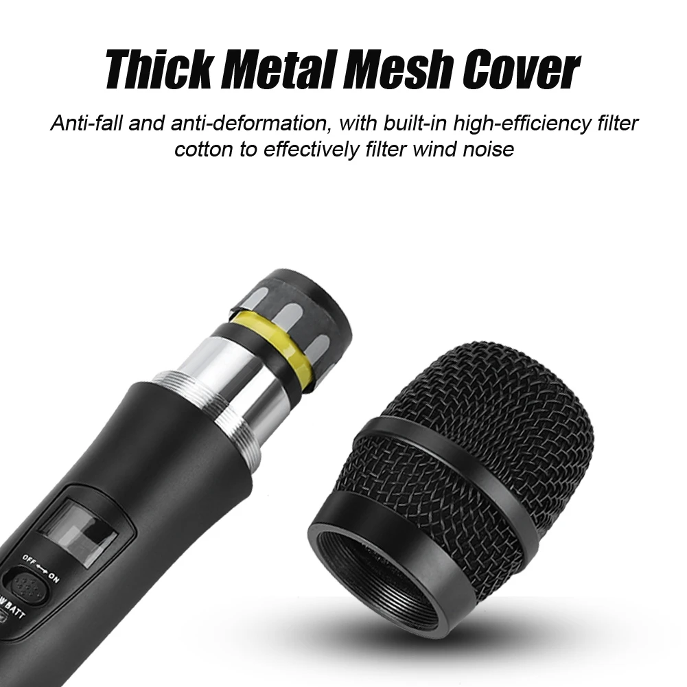 

SOONHUA 2 Pcs Universal Wireless Handheld Microphones With Receiver VHF LED Display Microphone For Karaoke Business Meeting