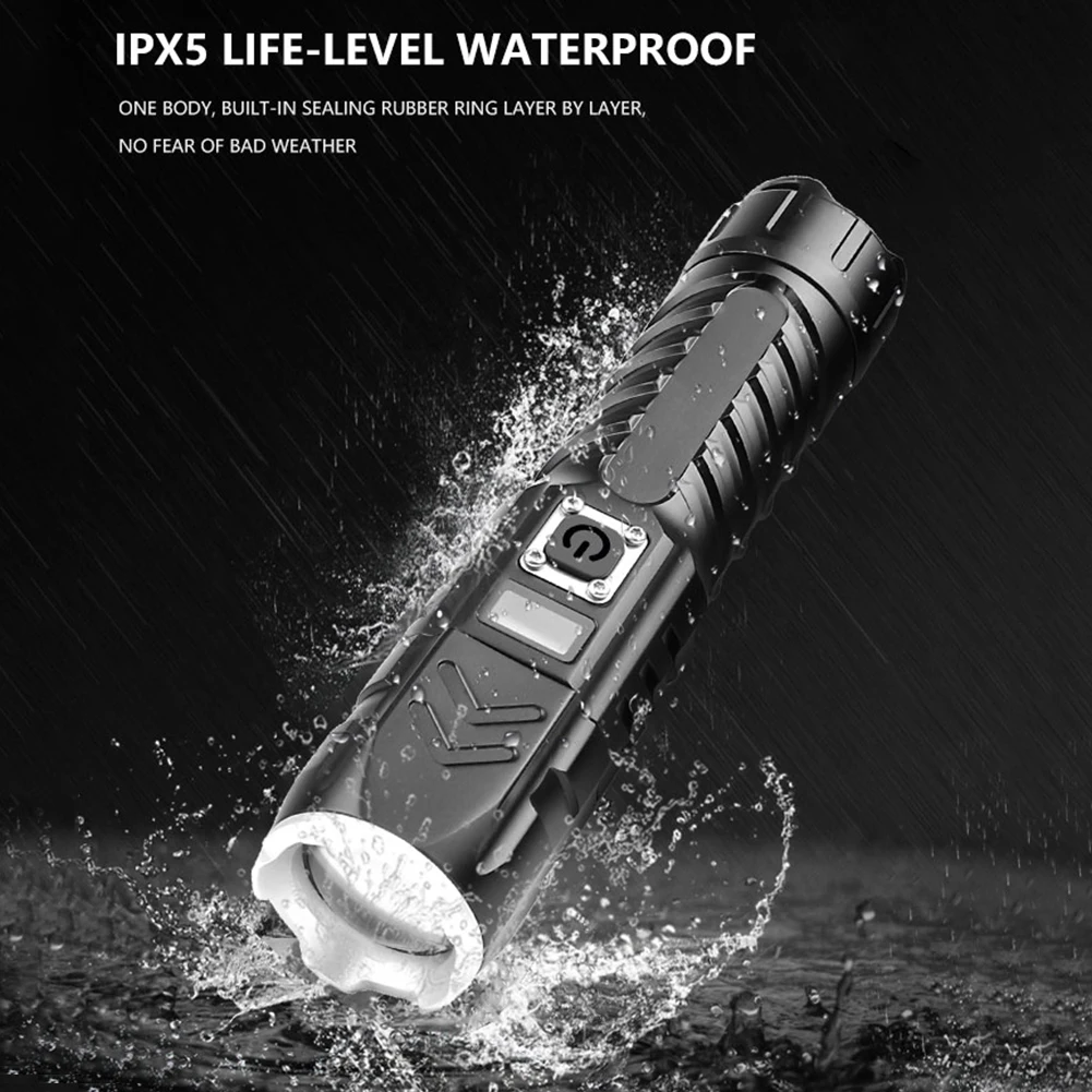 

Handheld Spotlight Lantern Flashlight Zoomable Waterproof Outdoor Hunting Camp Flashlight 1800LM XHP90 LED Torch Light