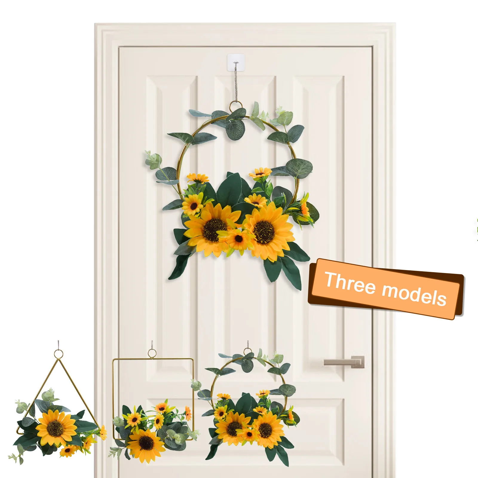 

Artificial Lower Wall Decoration Metal Wreath Sunflower Iron Wall Decoration decoración de habitación декор для комнаты