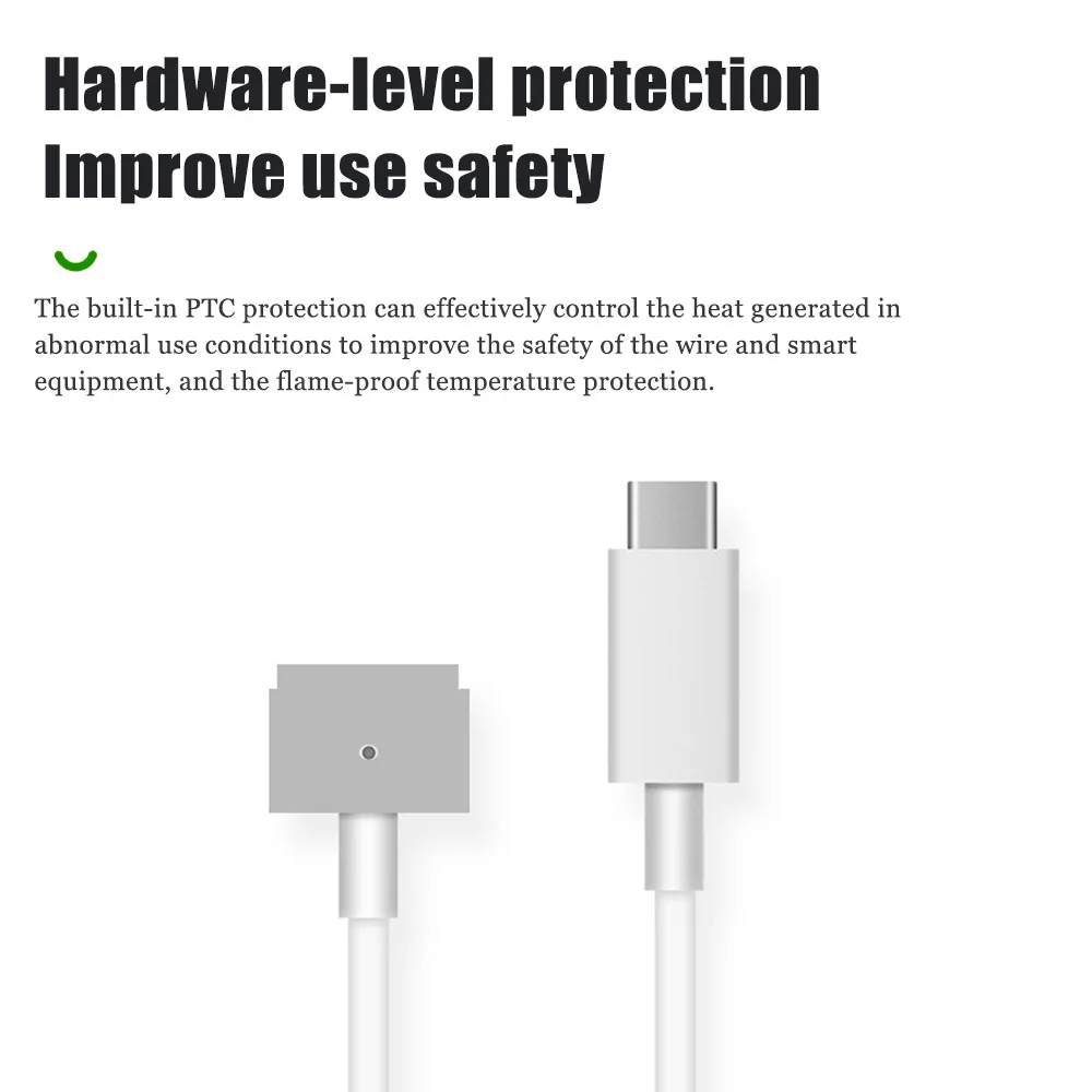 USB C Type Femal to Magnetic 1 2 кабель Шнур адаптер для MacBook Air Pro A1425 A1435 45W 65W 85W 12/13/15 &quotзарядный