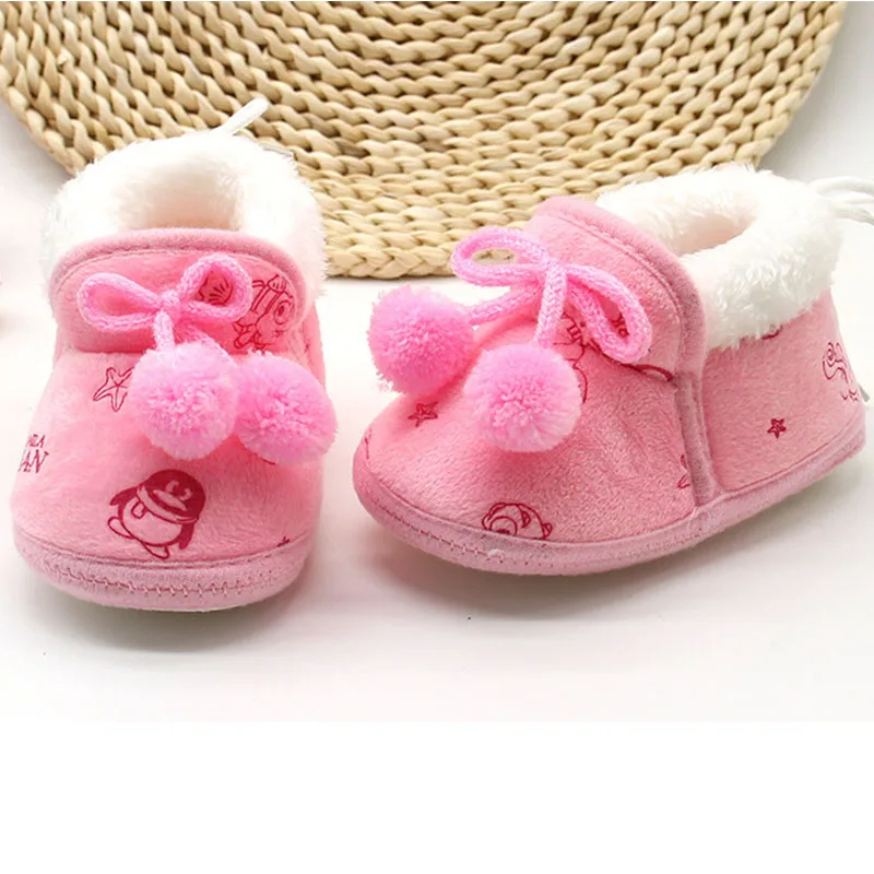 Детские ботинки зимние для новорожденных принцесс обувь малышей мягкая подошва