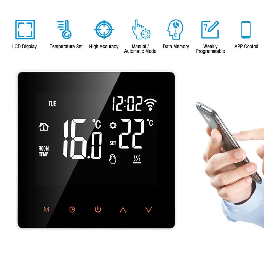 

Floor heating all types of touch thermostat wire floor heating room thermostat touch screen LCD display temperature controller