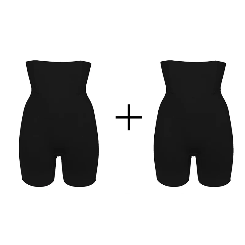 black-black High Waist Trainer Shaper Tummy Control Panties Hip Butt Lifter Body Shaper Slimming Underwear Modeling Strap shapewear - Цвет: black-black