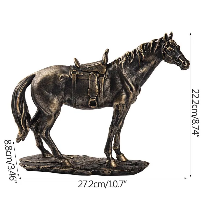

European Retro Horse Statue Creative Resin Animal Sculpture Modern Art Display Room Decor Ornament Home Decoration Accessories