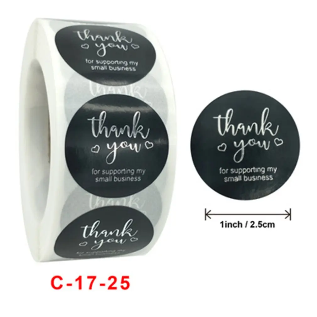 

500pcs/roll Roll Thank You Flower Stickers Holiday Wedding Decoration Stickers Round Self-Adhesive Seal Labels 4 Inch